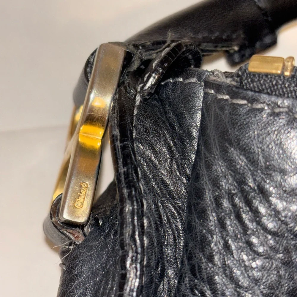 Chloe Elegant Marcie Black Leather Bag - Picture 14 of 16
